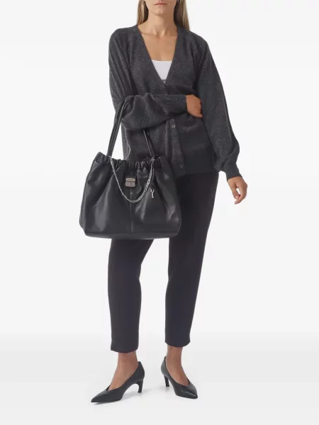 Cardigan Max Mara cu decolteu în V gri