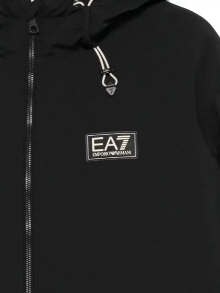 Bunda Ea7 Emporio Armani s kapucí s autogramem černá