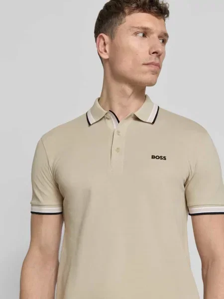 Koszulka polo o kroju regular fit z czystej bawełny model „PADDY” Boss Green beżowa