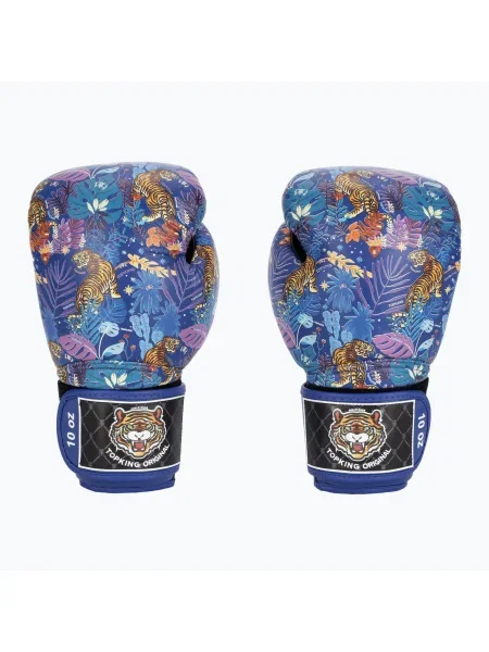 Топ King Boxing Wild Tiger черни/сини боксови ръкавици черно