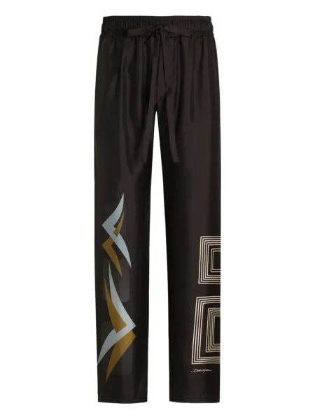Pantaloni Dolce & Gabbana cu imagine cu imprimeu geometric negru
