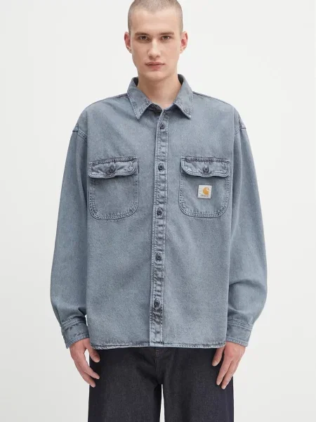 Traper košulja Carhartt WIP Tigan relaxed s klasičnim ovratnikom plava