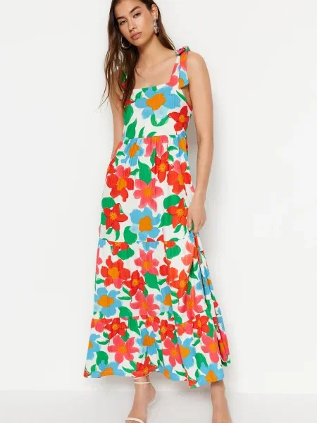 Rochie maxi Trendyol tricotate gri