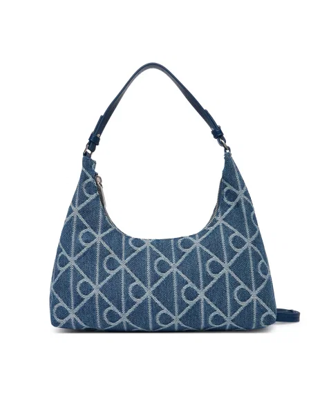 Calvin Klein Geantă de umăr denim / alb albastru