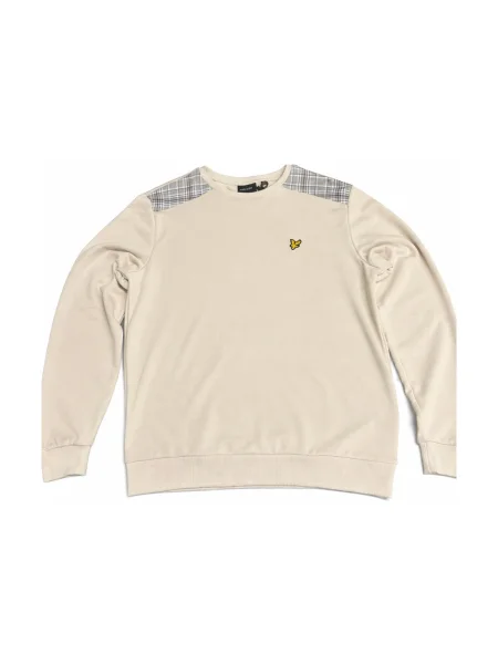 Kockás kerek nyakú pulcsi Lyle & Scott bézs