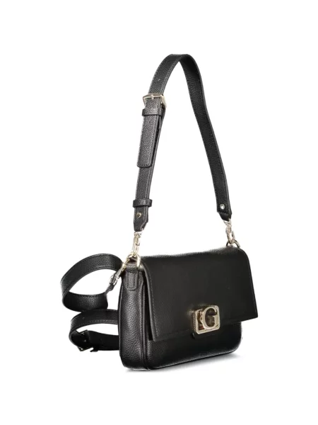 Kézitáska Guess autogrammal fekete