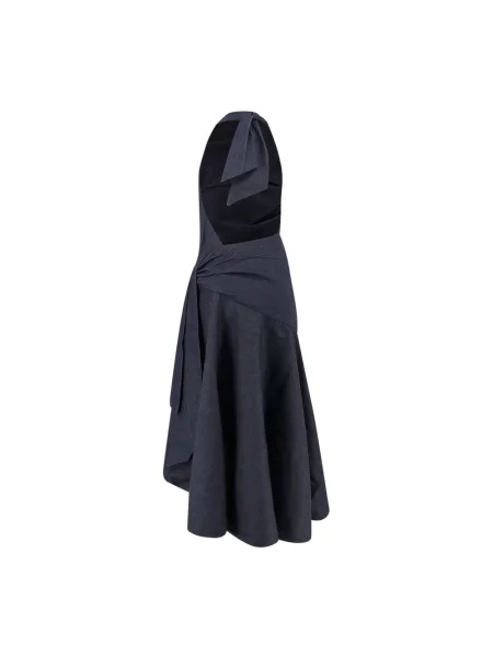 Sukienka jeansowa Zimmermann drapowana z dekoltem halter niebieska