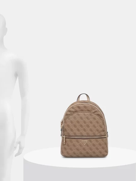 Рюкзак Guess MANHATTAN малий візерунок бежевий