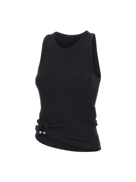 Top Rabanne na ramiączkach czarny