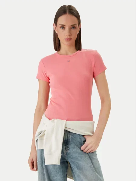 Tommy Jeans T-Shirt ροζ