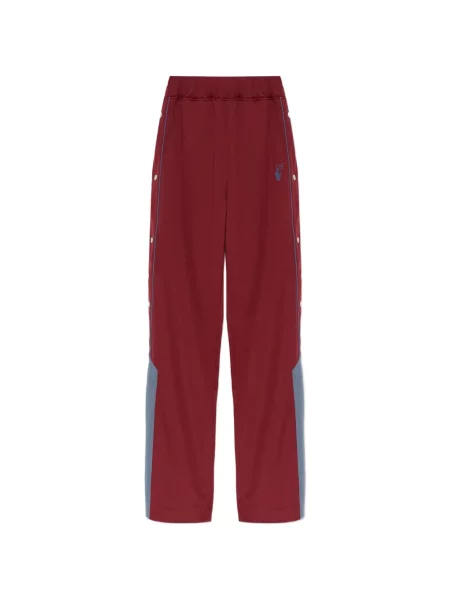 Pantaloni Off-white cu broderie alergare alb