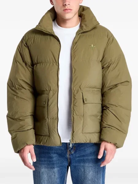 Geacă Adidas alergare din jerseu verde