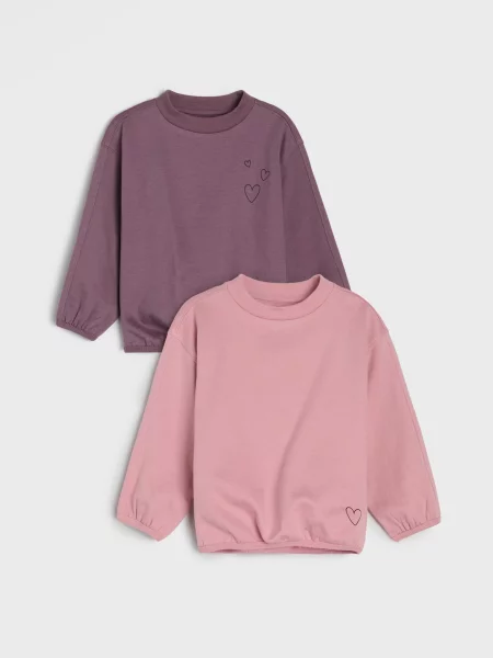 Sinsay mikiny crewneck s potiskem 2 pack fialová