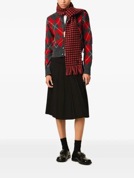 Cardigan Ami Paris de lână cu model argyle gri