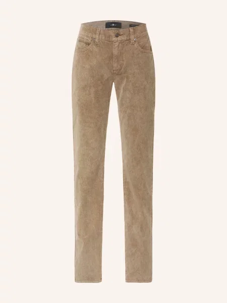 7 For All Mankind Kordové Kalhoty The Straight Straight Fit béžová