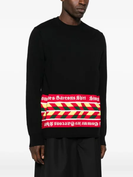 Pulover Comme Des Garçons Shirt cu imprimeu geometric cu decolteu rotund negru