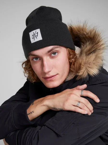 JACK & JONES Căciulă negru / alb