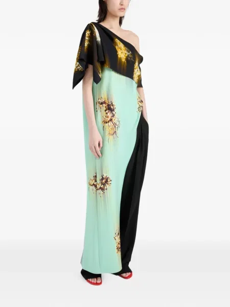 Top Proenza Schouler cu un umăr gol verde