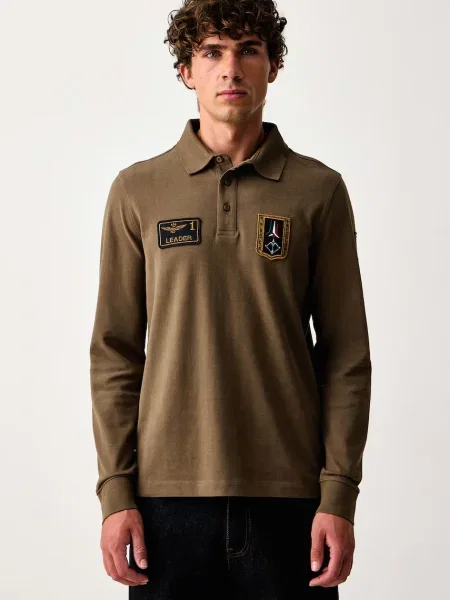 Tricou cu mânecă lungă Aeronautica Militare maro