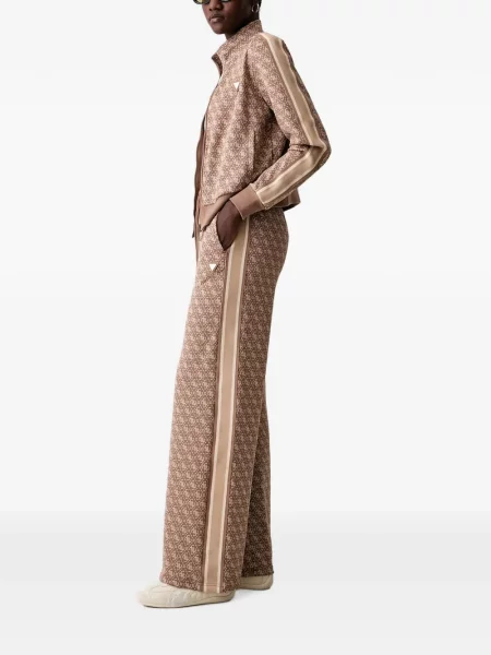 Pantaloni Guess cu imagine alergare maro