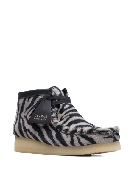 Botine Clarks Originals cu imagine cu model zebră negru