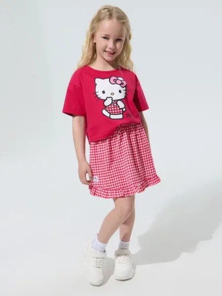Sinsay Set: tričko a sukně Hello Kitty vícebarevná