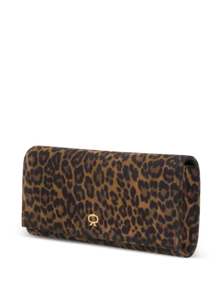 Geantă plic Gianvito Rossi cu imagine cu model leopard maro