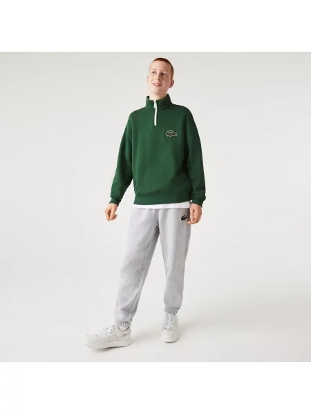 Lacoste Unisex Bluza Z Bawełny Organicznej Ze Stójką I Zamkiem Błyskawicznym zielona