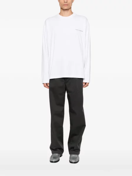 Lung tricou 7 For All Mankind cu imagine alb