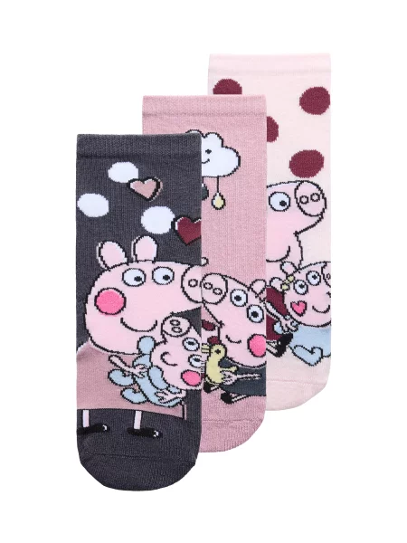 NAME IT Șosete NMFAmusa Peppa albastru noapte / roz / roz pastel / carmin roșu