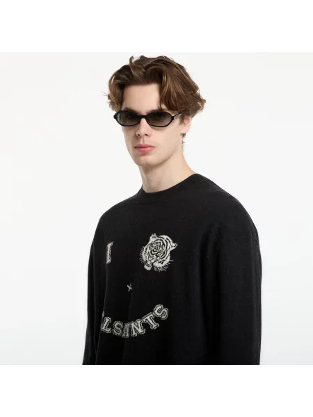Sweter AllSaints Grinner Crew Black/ Ecru White M biały