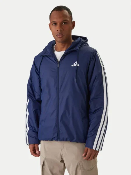 Csíkos dzseki Adidas Sportswear sötétkék