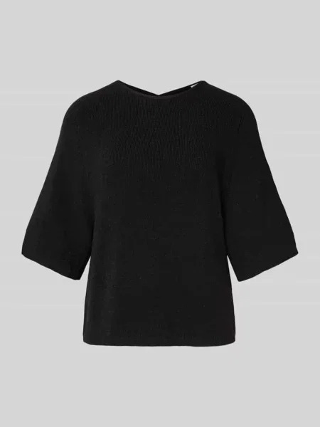 Sweter z dzianiny z rękawem o dł. model ‘CODY’ Ichi czarny