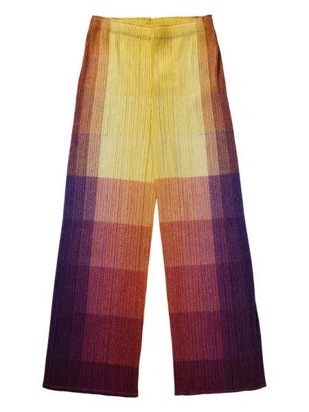 Pantaloni Pleats Please Issey Miyake plisate galben