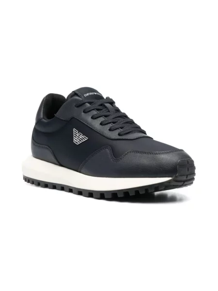 Sneakersy Emporio Armani skórzane niebieskie