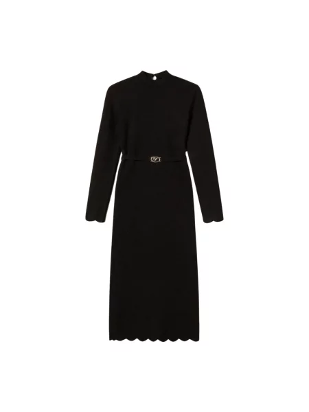 Sukienka maxi Twinset wełniana czarna
