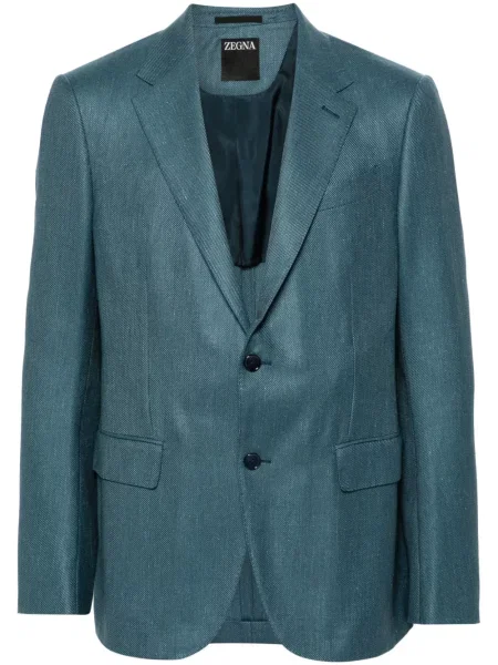 Sacou Zegna din țesătură twill albastru