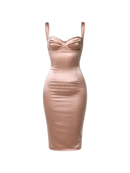Rochie midi Dolce & Gabbana din satin roz