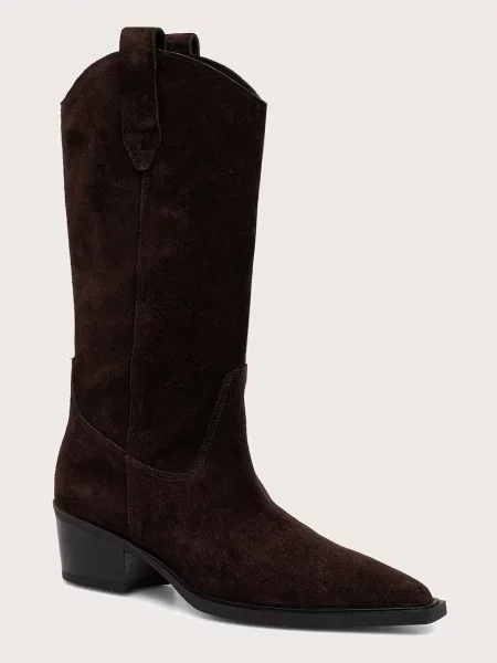Vagabond Shoemakers cizme cowboy pentru femei din piele întoarsă KELSEY maro