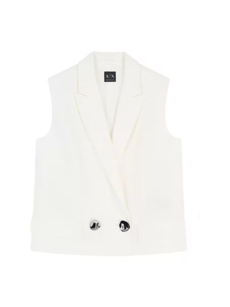 Lniana kamizelka Armani Exchange biała