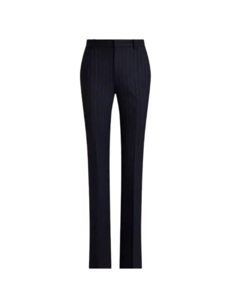 Pantaloni Lauren Ralph Lauren din țesătură twill albastru