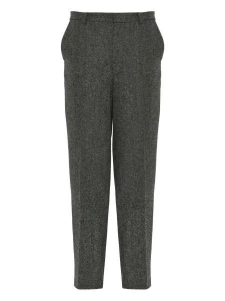 Pantaloni Yves Salomon din tweed gri