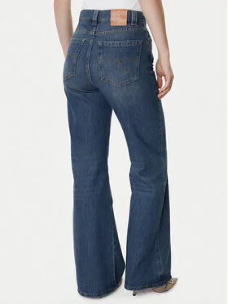 Marella Jeans hlače Mornarsko Wide Leg modra