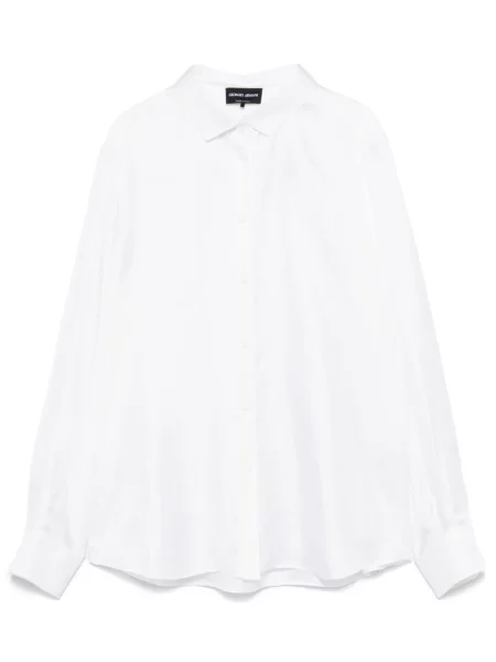 Cămașă Giorgio Armani de mătase alb