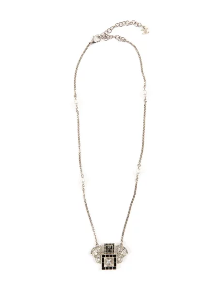 Křišťálový náhrdelník Chanel Pre-owned stříbrný