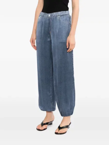Pantaloni Rag & Bone din satin albastru