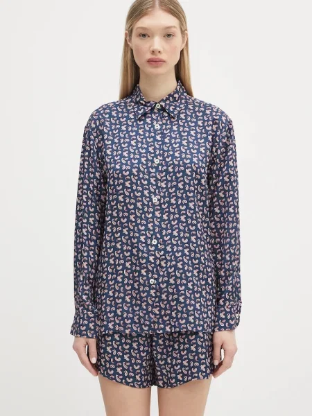 A.P.C. cămașă Chemise Gabrielle bleumain cu guler clasic relaxed