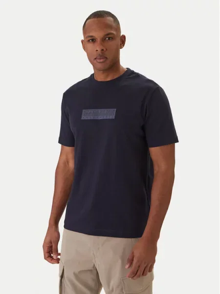 Napapijri Majica S-Box Logo Mornarsko modra