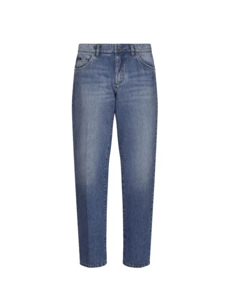 Jeansy straight leg Dolce And Gabbana niebieskie