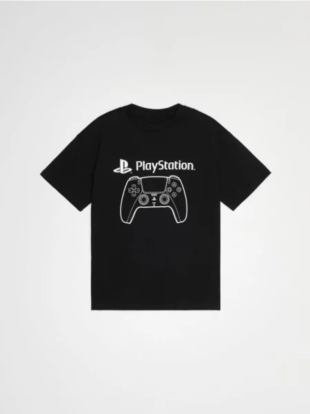 Sinsay oversize tričko s potiskem PlayStation černá